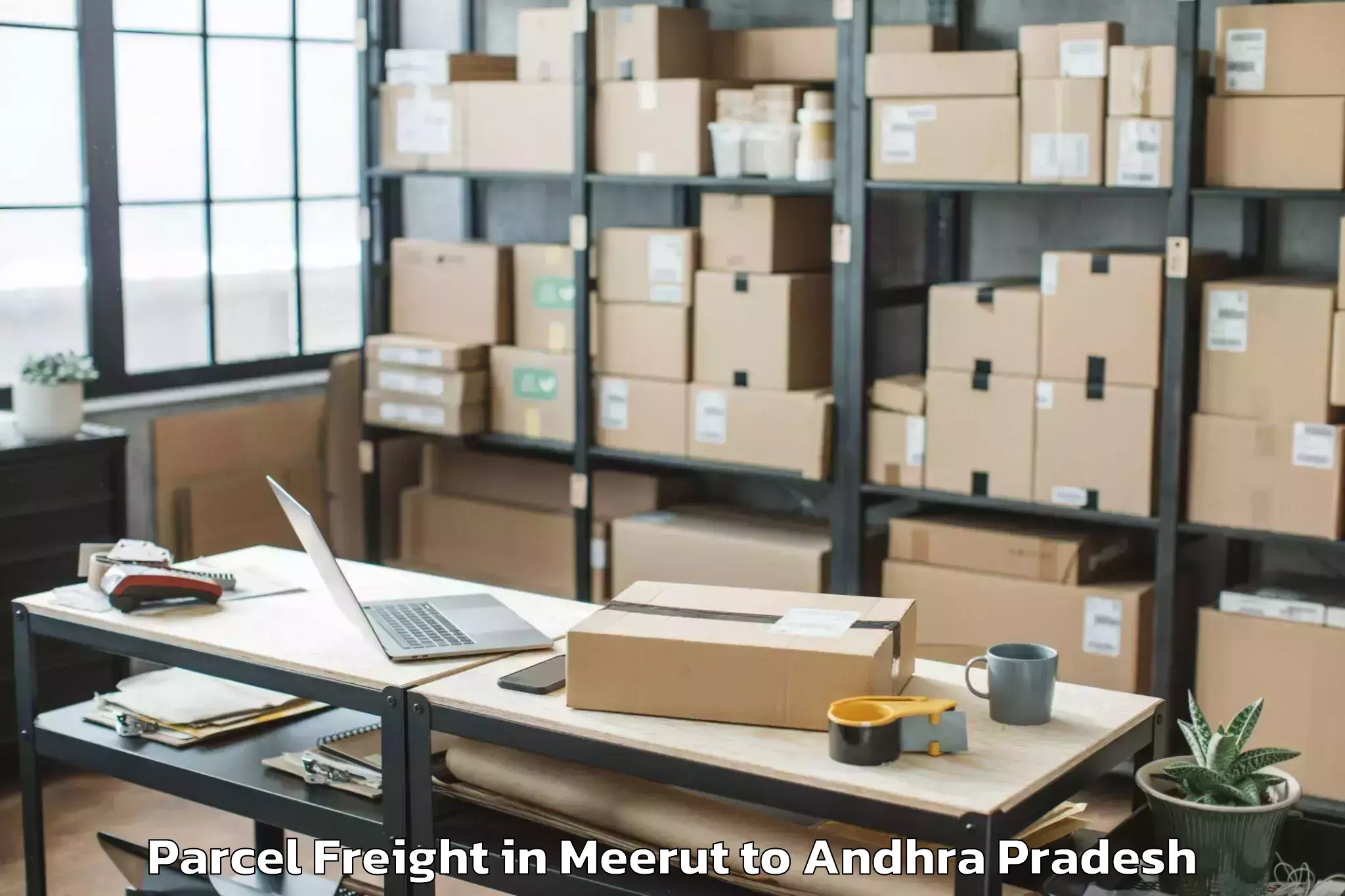 Trusted Meerut to G Madugula Parcel Freight